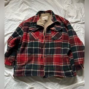 Woolrich Wool Sherpa Lined Flannel Jacket SZ XL